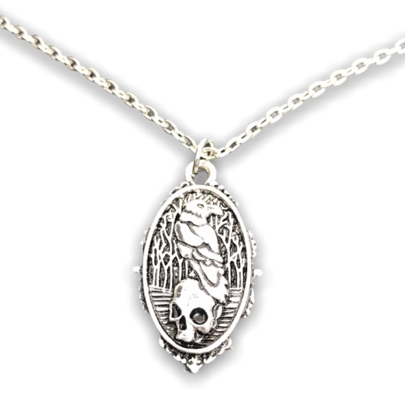 Other - Poe Memento Mori Raven and Skull Necklace goth new